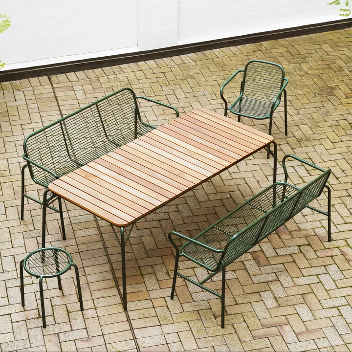 Normann Copenhagen - Vig Dining Banc et tabouret, vert foncé