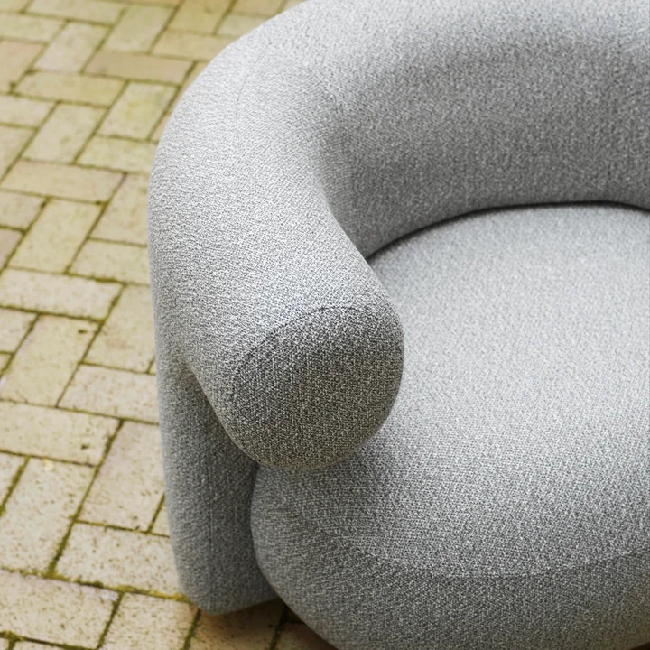 Normann Copenhagen - Burra Outdoor Lounge Chair avec fonction de retournement, whisper (Savane J349)