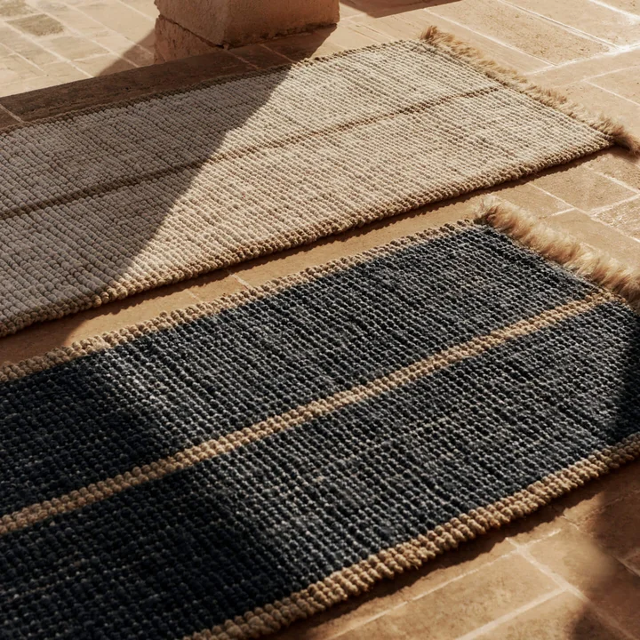 Ferm Living - Athens Stripes tapis de sol, 80 x 200 cm, naturel / blanc cassé