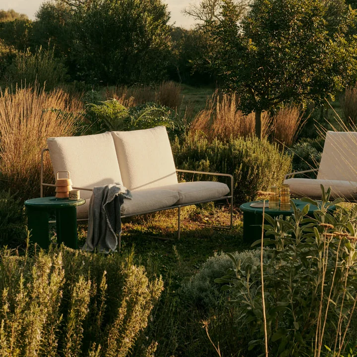 Ferm Living - Desert Outdoor Canapé 2 places, cachemire / blanc cassé (Pure Bouclé)