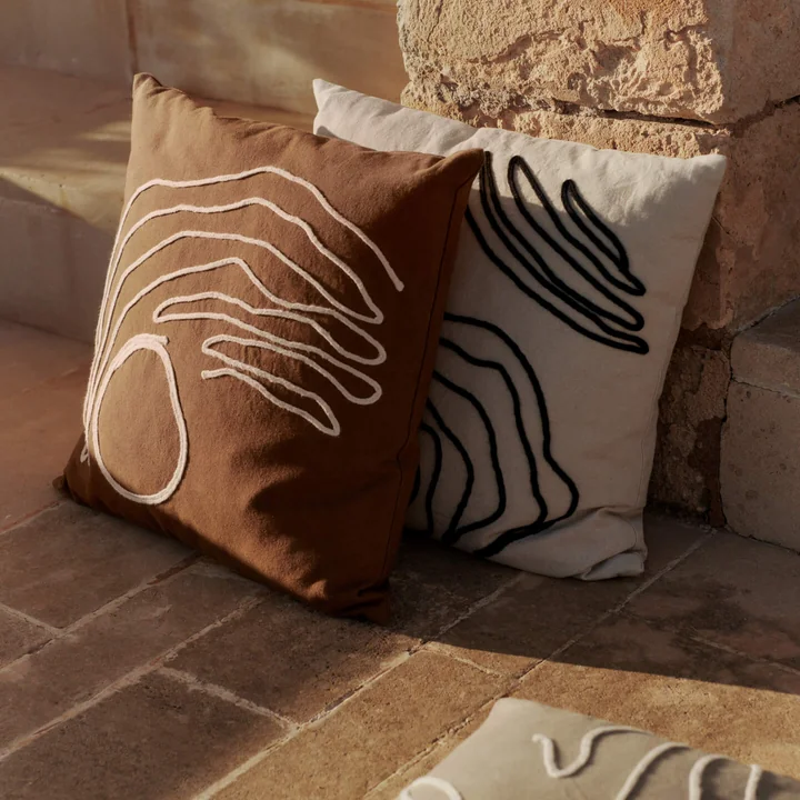 Ferm Living - Jot coussin, 50 x 50 cm, natural