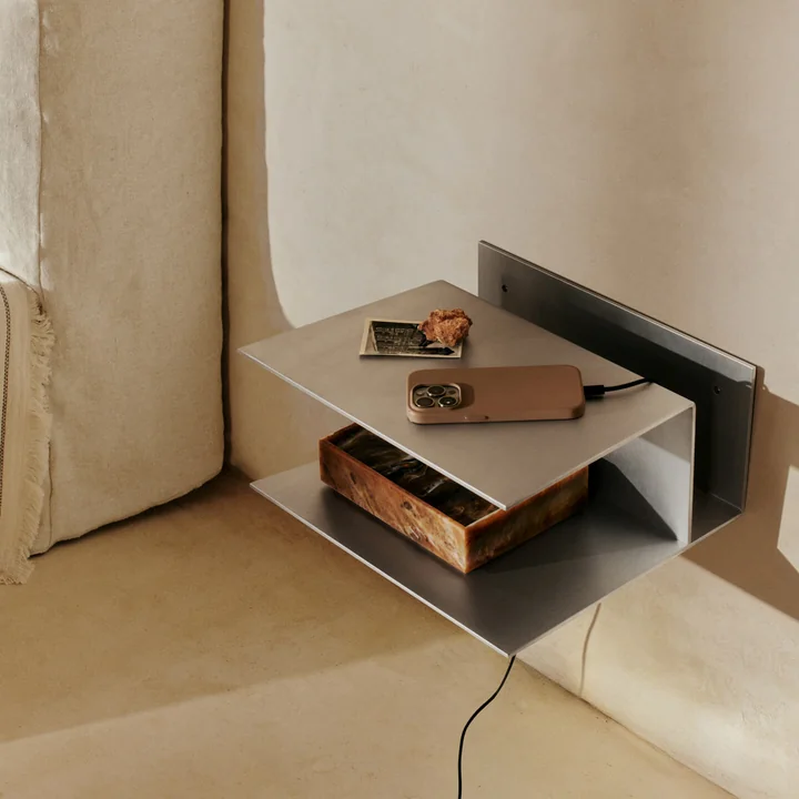 Ferm Living - Lager Table de nuit, aluminium