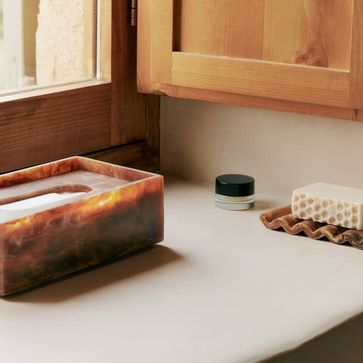 Ferm Living - Boîte de mouchoirs Mist, sugar kelp