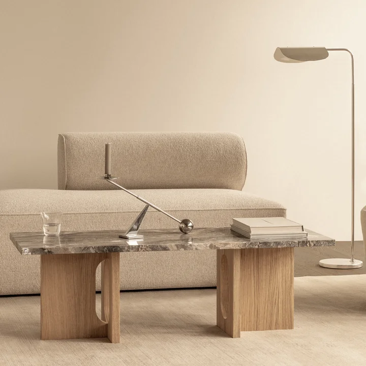 Audo - Androgyne Table basse 120 x 45 cm, chêne naturel / gris galaxie