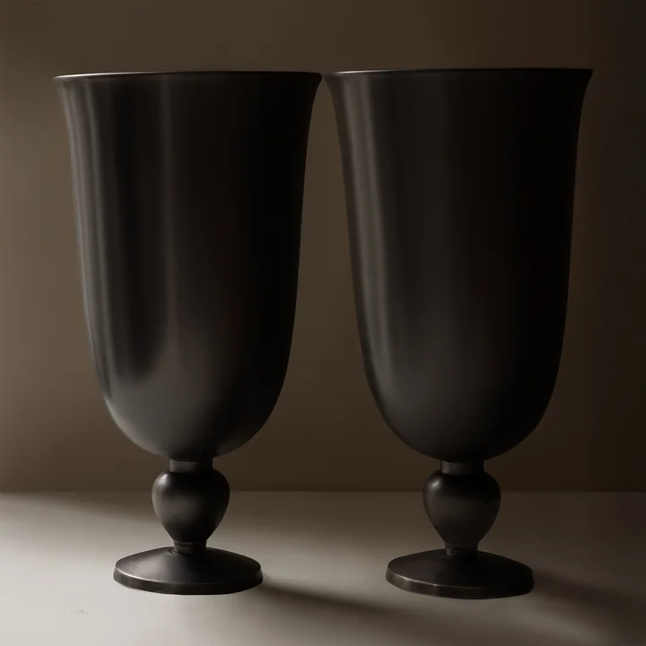 Audo - Pavot Vase, H 28,7 cm, brun foncé