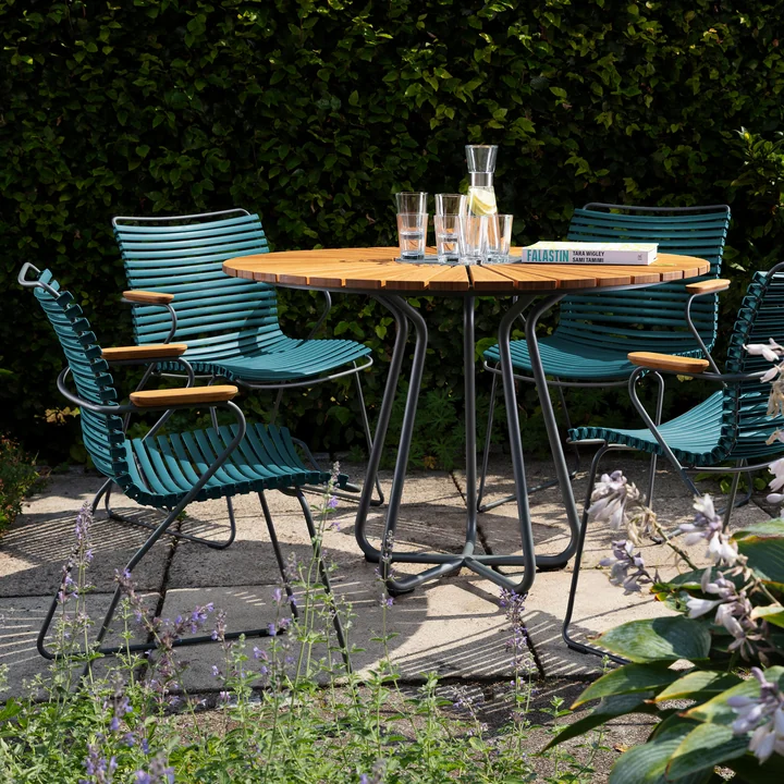 HOUE - CLICK Outdoor Dining Chaise à accoudoirs avec dossier bas