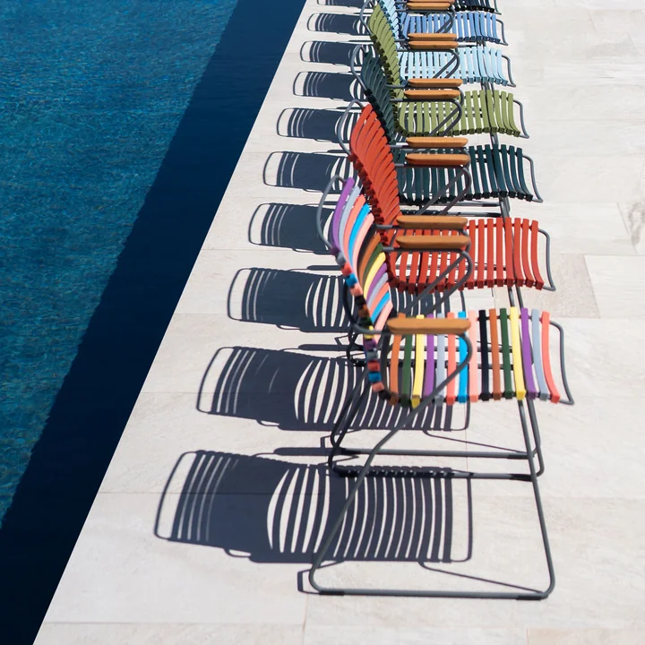 HOUE - CLICK Outdoor Dining Chaise à accoudoirs avec dossier bas