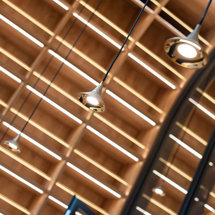 Artemide - Unterlinden Suspension LED, laiton avec câble noir