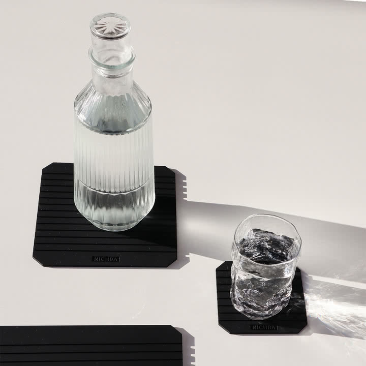 Nichba Design - Dessous de verre S et M, noir