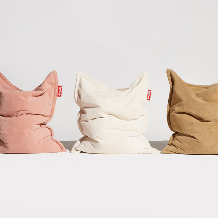 Fatboy - Pouf Original Slim Teddy, blanc cassé