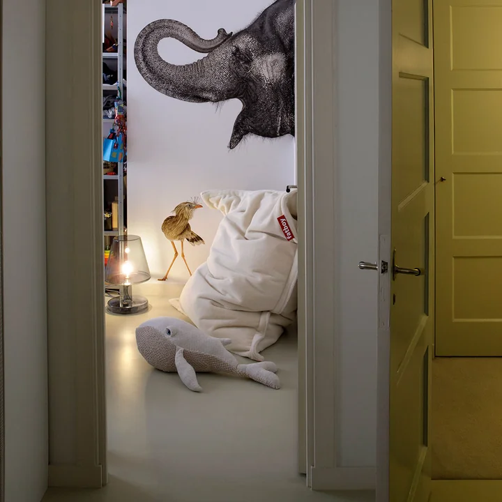 Fatboy - Pouf Original Slim Teddy, blanc cassé