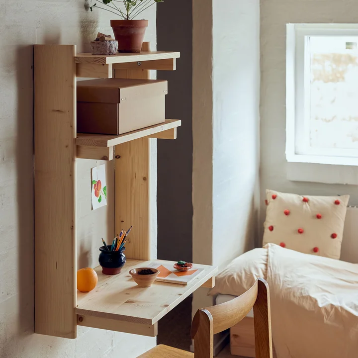 Form & Refine - Beam 3 secrétaire mural, 60 x 167 cm, pin laqué mat