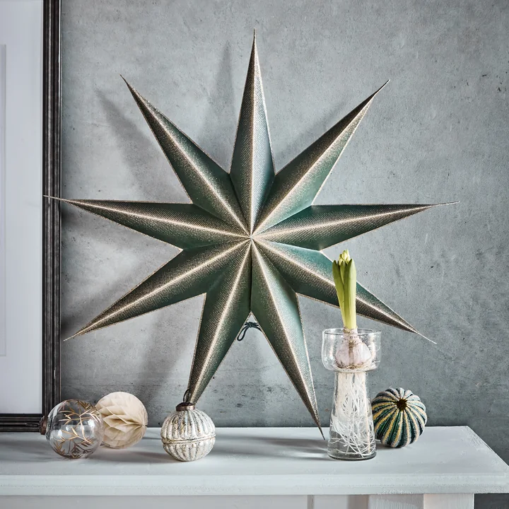 House Doctor - 9 Point Étoile de Noël, vert / champagne