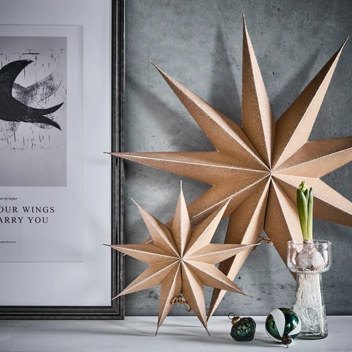 House Doctor - 9 Point Étoile de Noël, nature / champagne