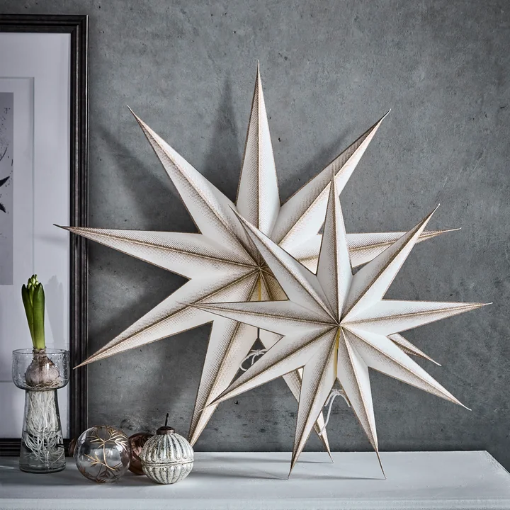 House Doctor - 9 Point Étoile de Noël, blanc cassé / champagne