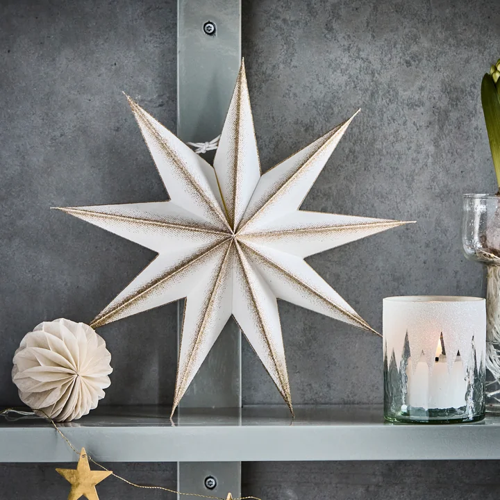 House Doctor - 9 Point Étoile de Noël, blanc cassé / champagne