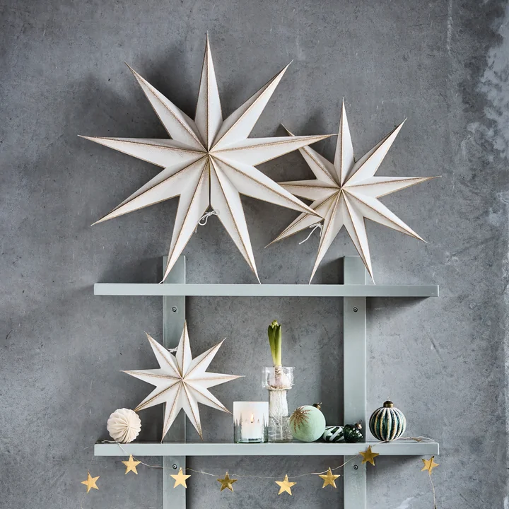 House Doctor - 9 Point Étoile de Noël, blanc cassé / champagne
