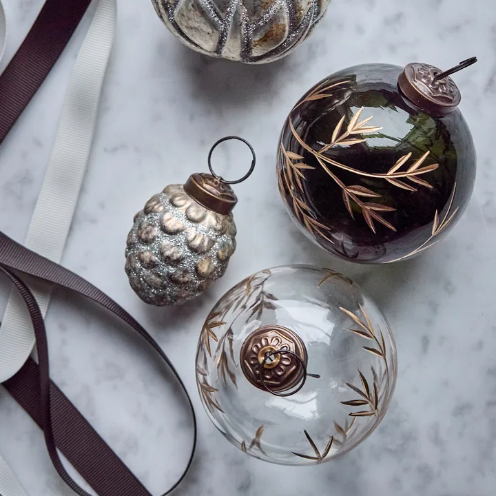 House Doctor - Cone Ornements, Ø 4 cm, argent antique