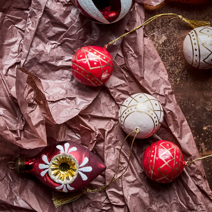 House Doctor - Mach Ornement, Ø 4 cm, rouge / rose