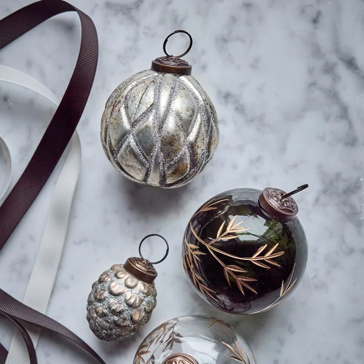 House Doctor - Rhomb Ornements, Ø 7,5 cm, argent antique