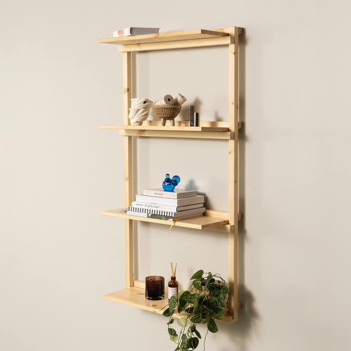 Karup Design - Groove Étagère murale, Narrow, H 120 x 66 cm, pin naturel