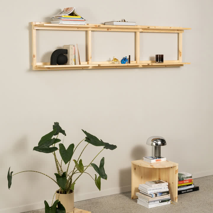 Karup Design - Groove Étagère murale, Wide, H 47,5 x 192 cm, pin naturel