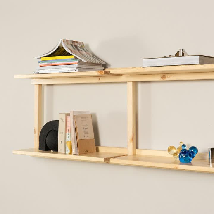 Karup Design - Groove Étagère murale, Wide, H 47,5 x 192 cm, pin naturel