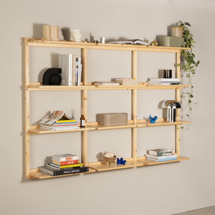 Karup Design - Groove Étagère murale, Big, H 127 x 192 cm, pin naturel