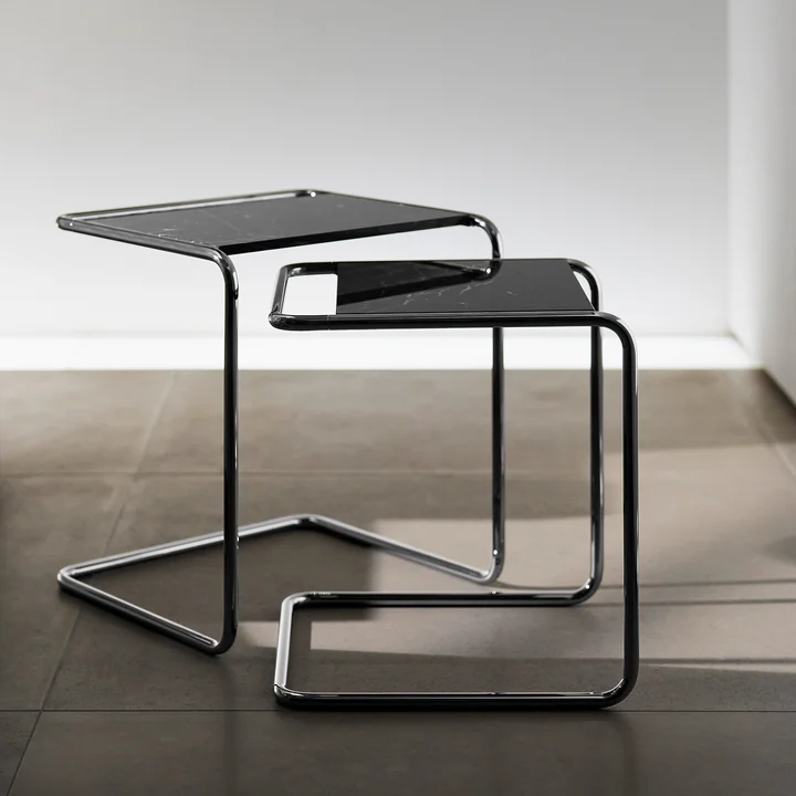 Thonet - B 97 Serious Set de table d'ensemble, titane / marbre Nero Marquina (set de 2) (JS. by Jil Sander)