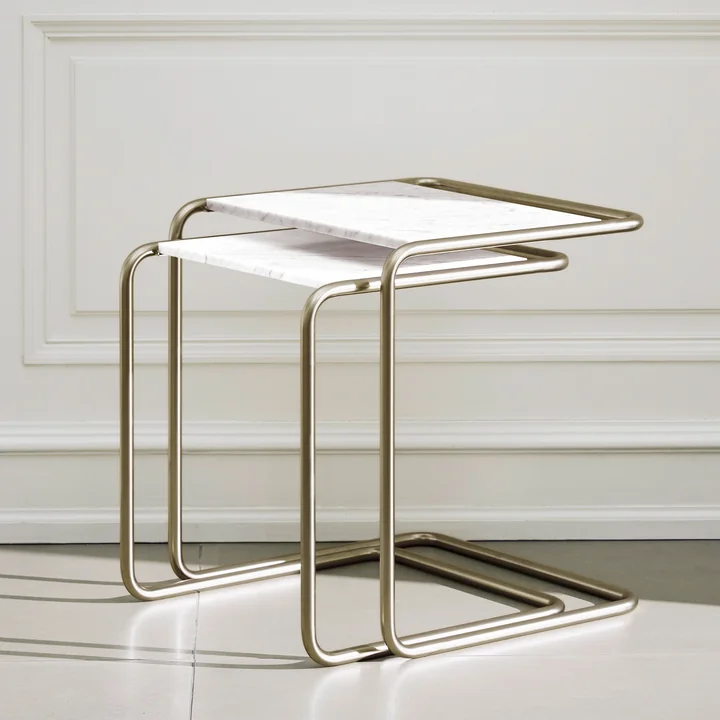 Thonet - B 97 Nordic Set de table d'ensemble, nickelsilver / Marbre glacier (set de 2) (JS. by Jil Sander)