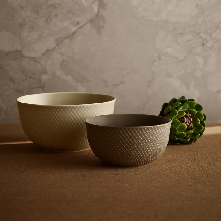 Lyngby Porcelæn - Rhombe Coupe, marble et clay