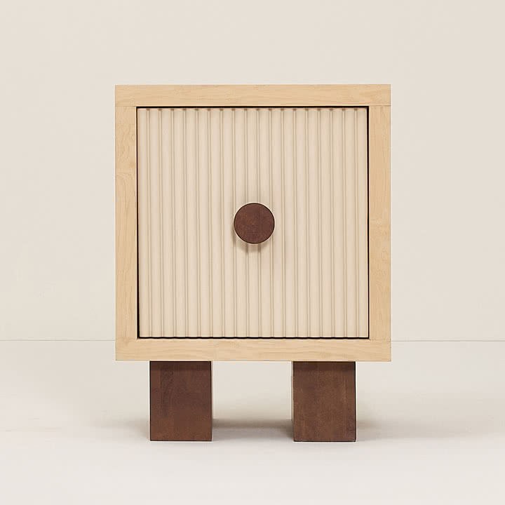 Nobodinoz x Heju - Table de nuit H 52 cm, frêne naturel