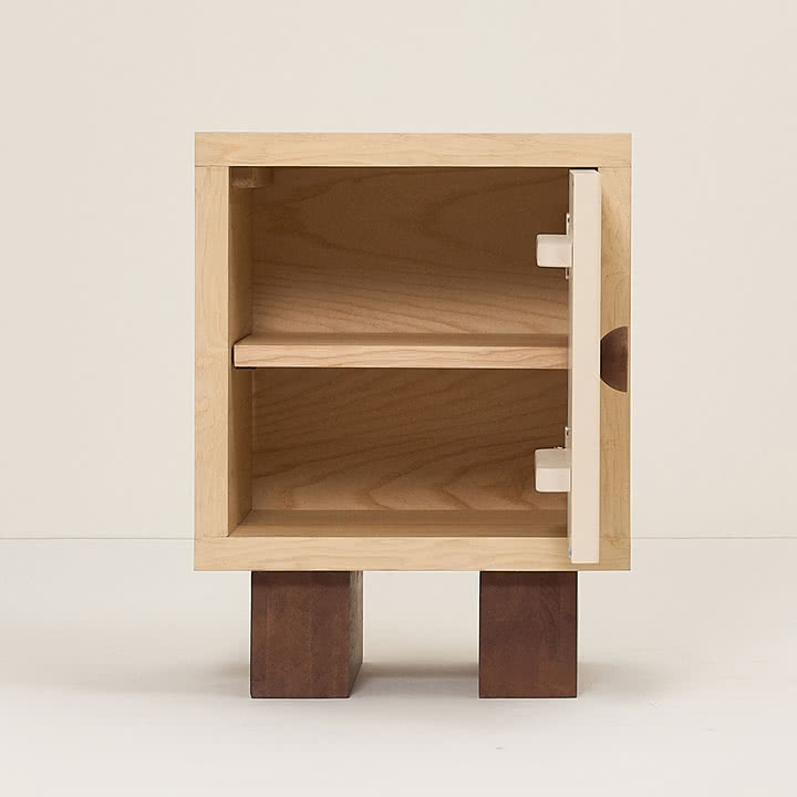 Nobodinoz x Heju - Table de nuit H 52 cm, frêne naturel