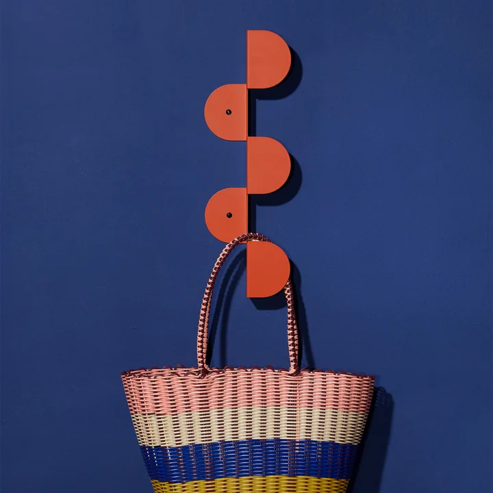 Nobodinoz - Vibes Porte-manteau mural, 37 cm, burnt red