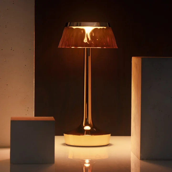Flos - Bon jour Unplugged Lampe de table à accu, Color Tune, cuivre
