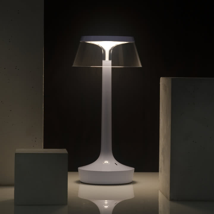 Flos - Bon jour Unplugged Lampe de table à accu, Color Tune, faded blue