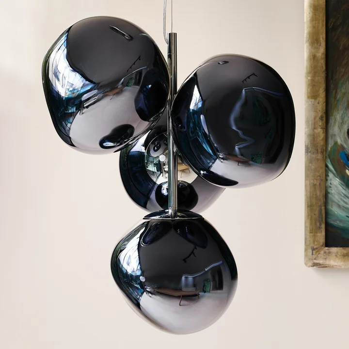 Tom Dixon - Melt Mini LED Lustre, smoke / argenté