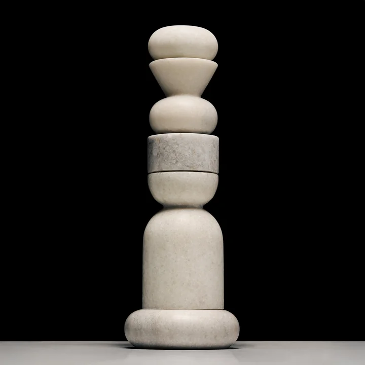 Tom Dixon - Stone Stacking Bougeoir, H 36 cm, blanc