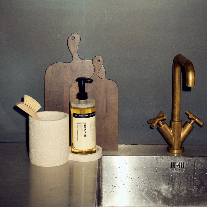 Humdakin - Organiseur de rinçage en grès, naturel