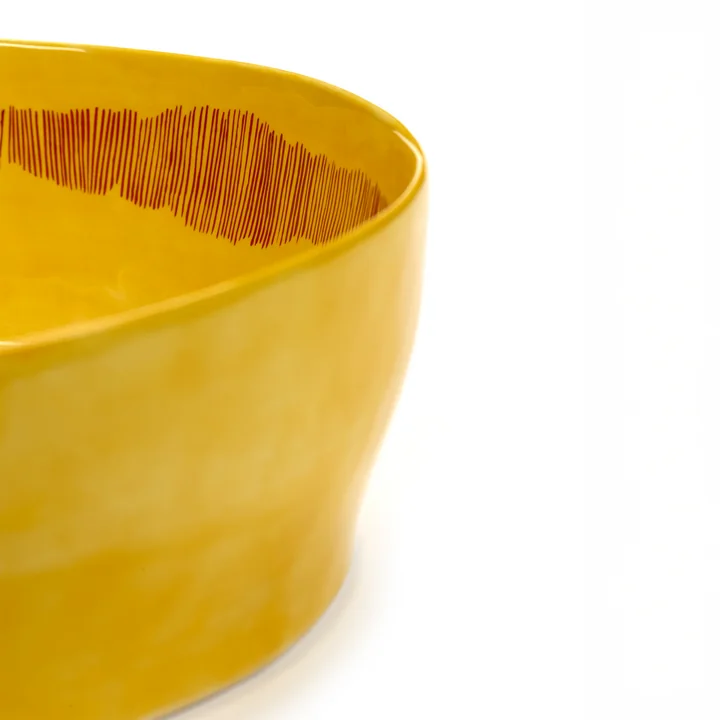 Serax - Feast saladier, jaune / rouge rayures