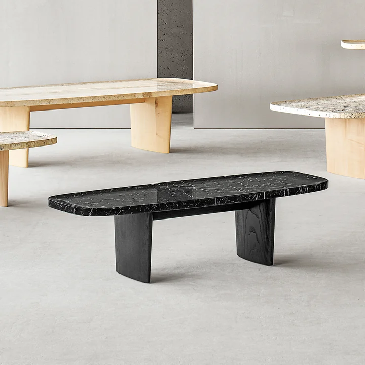 ClassiCon - Matéria table d'appoint, 110 x 39 cm, marbre Nero Marquina / noir