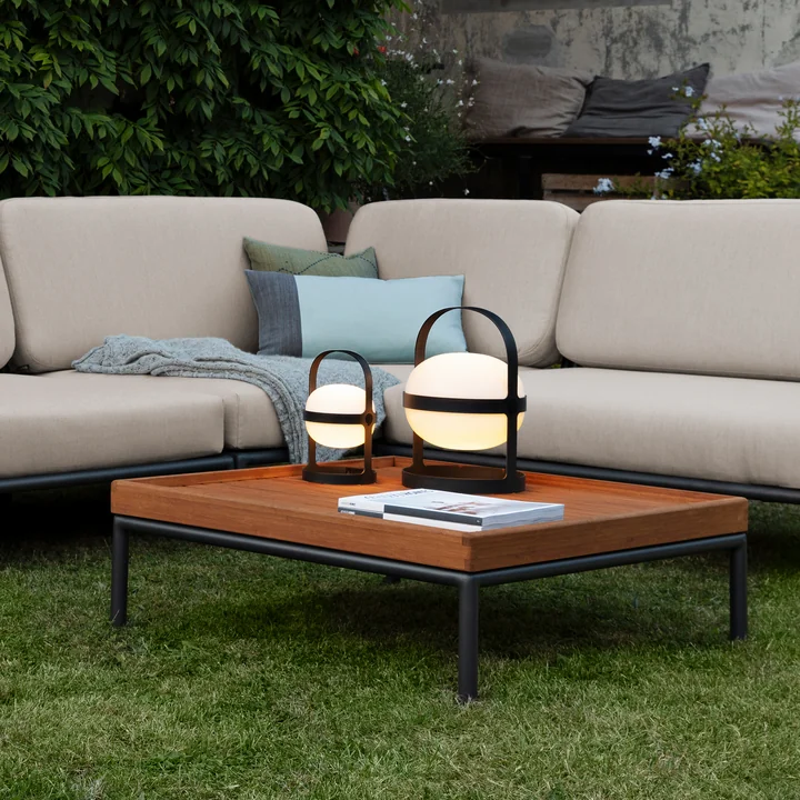 HOUE - LEVEL - LEVEL 2 Table basse, 81 x 81 cm, bambou / gris foncé