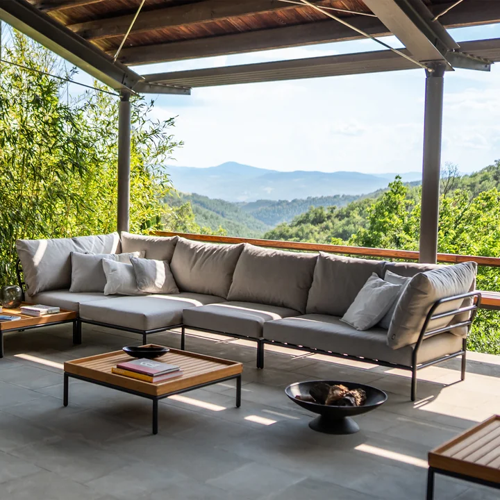 HOUE - Level 2, gris foncé, ash, table basse 81 x 81 cm, bambou / gris foncé - Groupe