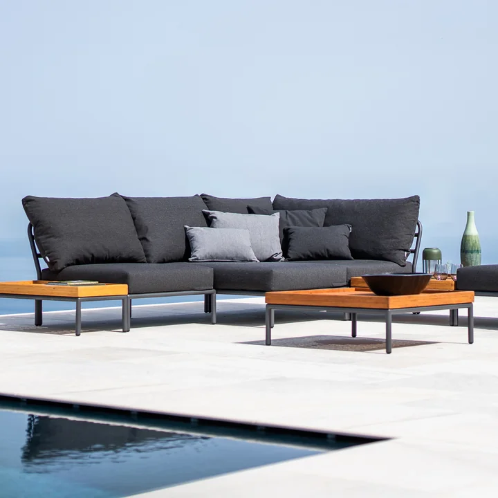 HOUE - Level 2, gris foncé, charcoal, table basse 81 x 81 cm, bambou / gris foncé - Groupe