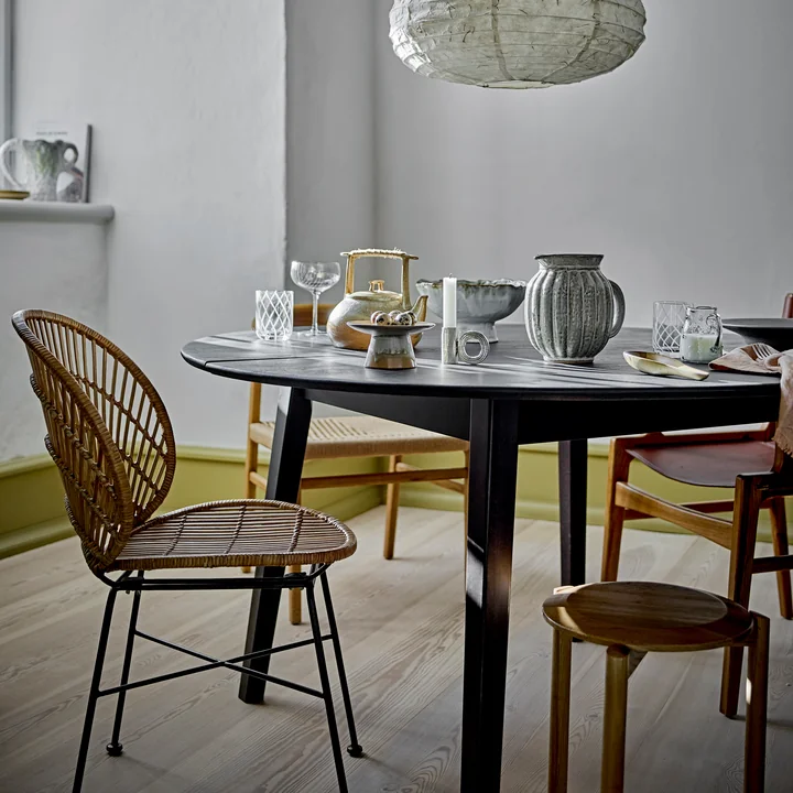 Bloomingville - Peron Table de salle à manger, Ø 140 cm, noir