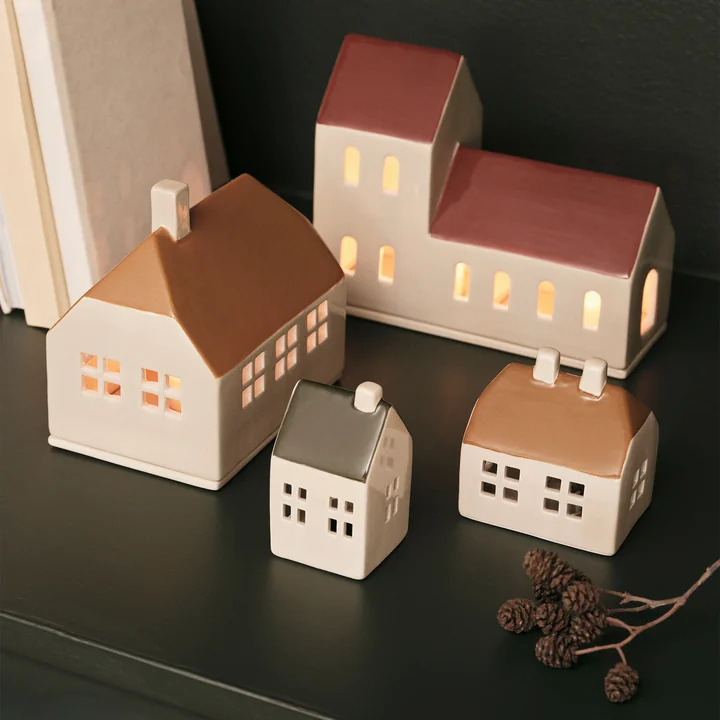 Broste Copenhagen - Bo Décorations de Noël, golden brown / grape leaf green (set de 2)