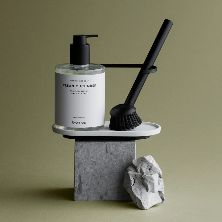 Blomus - Dhuva Organisateur de vaisselle avec brosse à vaisselle, lily white