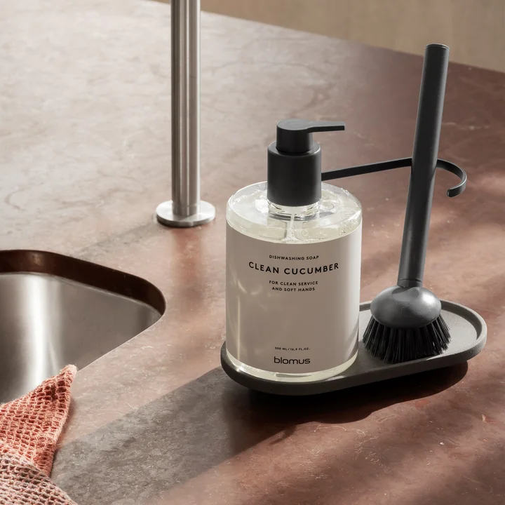 Blomus - Dhuva Organisateur de vaisselle avec brosse à vaisselle, mourning dove