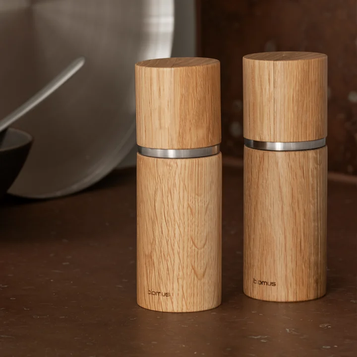 Blomus - Moulin à sel et à poivre Pepe, chêne (lot de 2)