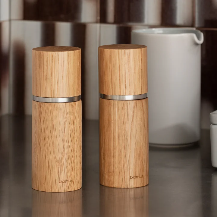 Blomus - Moulin à sel et à poivre Pepe, chêne (lot de 2)